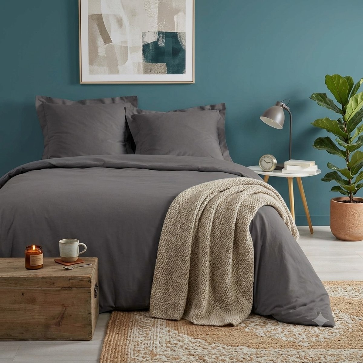 Housse de couette Percale 240 x 260 cm Percalines Anthracite anthracite, EDEN