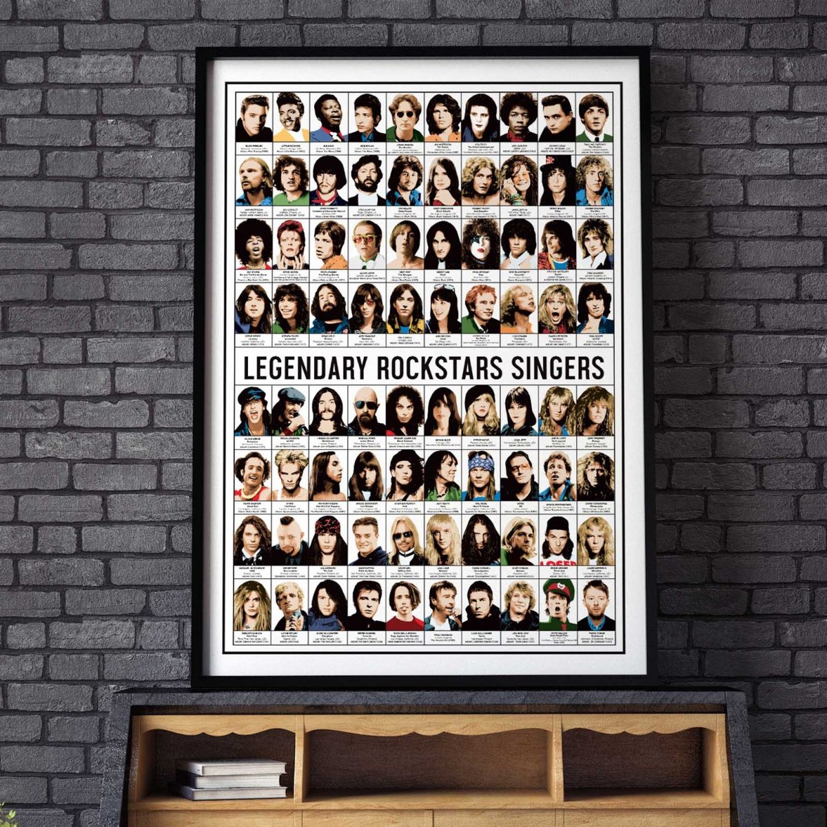 Affiche d'art - Legendary Rockstars Singers - Olivier Bourdereau affiche d'art, WALL EDITIONS