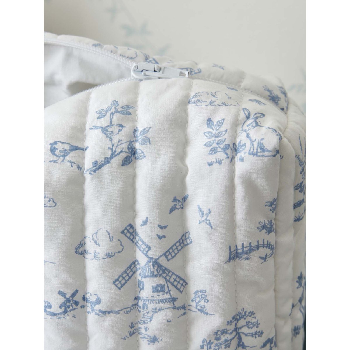 Trousse de toilette esprit toile de Jouy jouy bleu, CYRILLUS