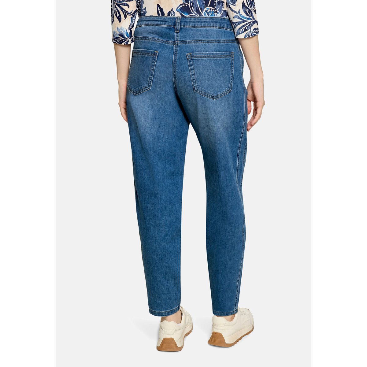 Pantalon casual unicolore bleu, BETTY BARCLAY