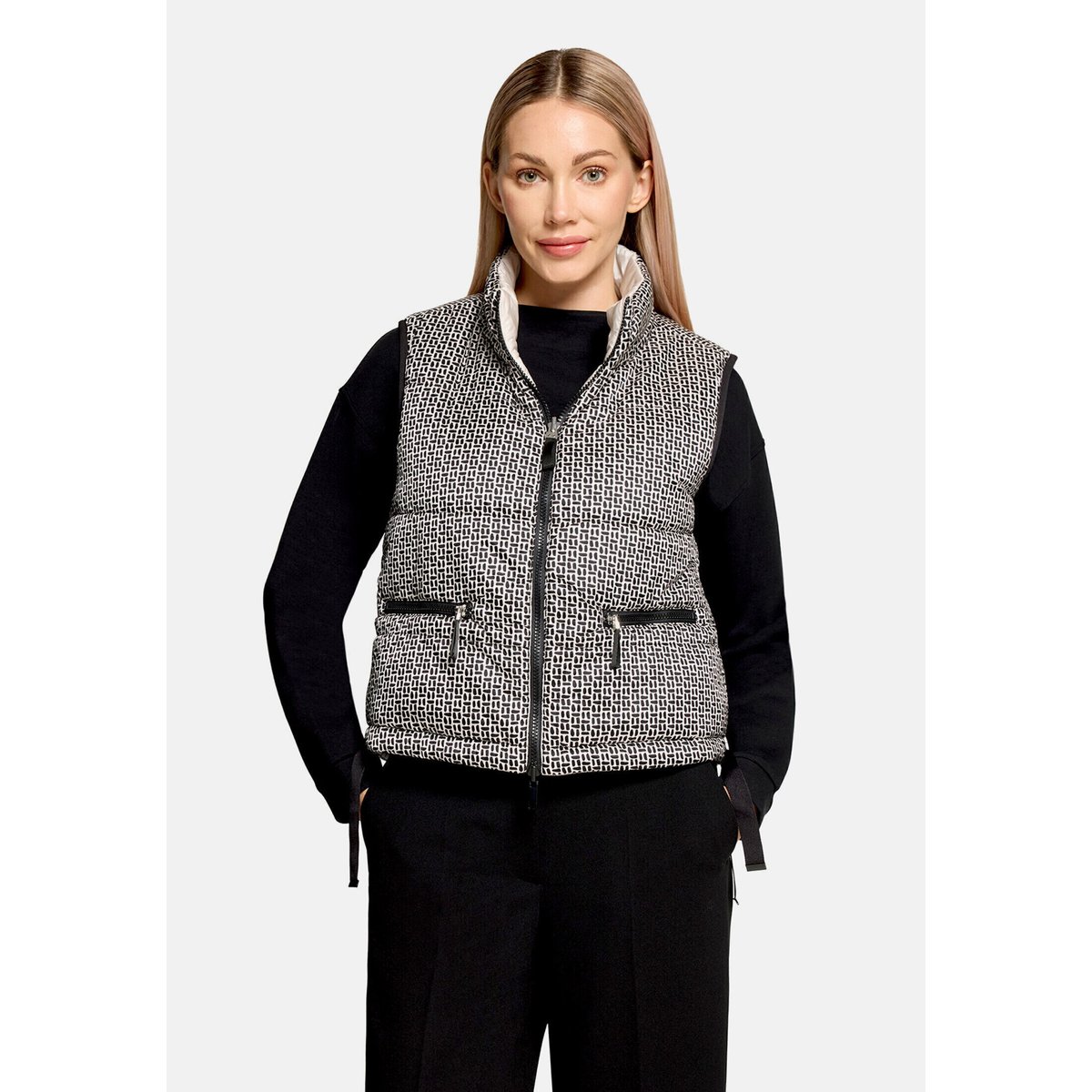 Veste sans manches matelassée à fermeture zippée silky beige, BETTY BARCLAY