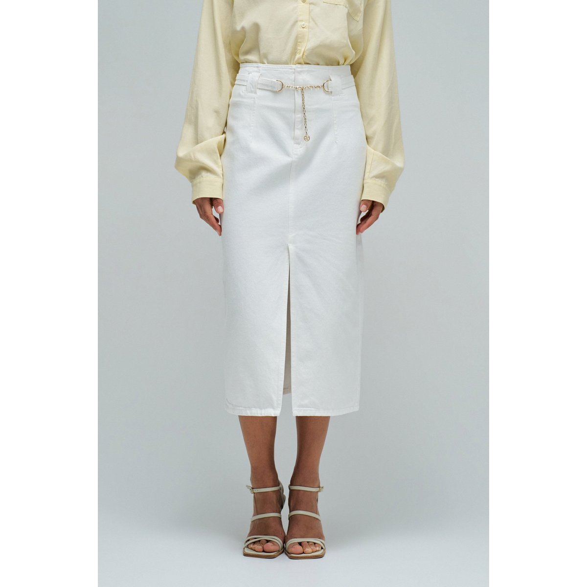 JUPE MIDI EN DENIM ecru, SALSA JEANS