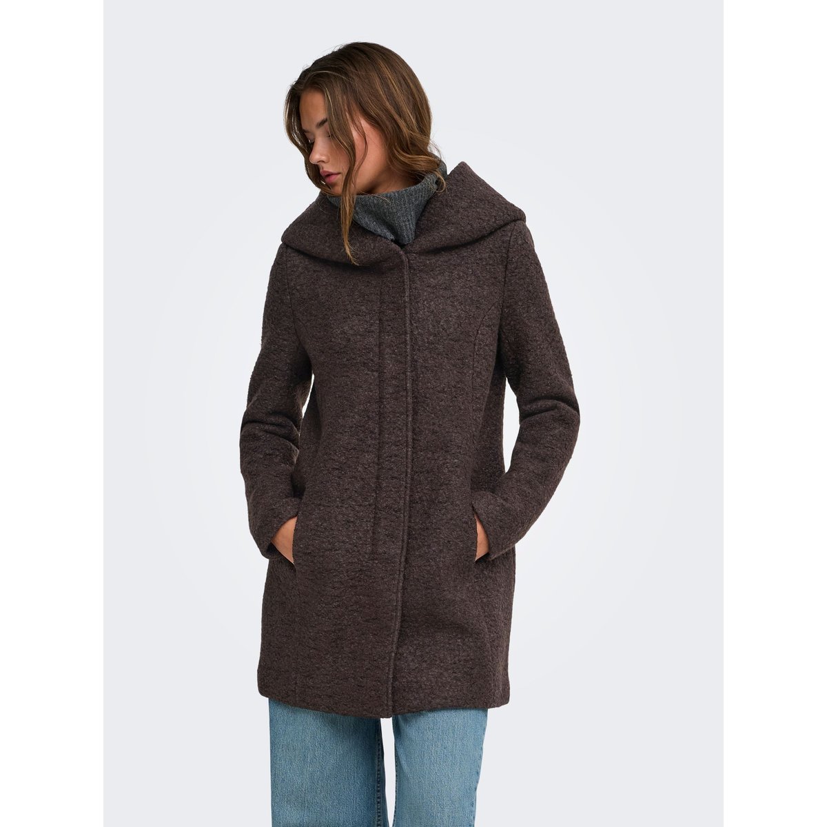 Manteau En Laine chocolate torte, ONLY