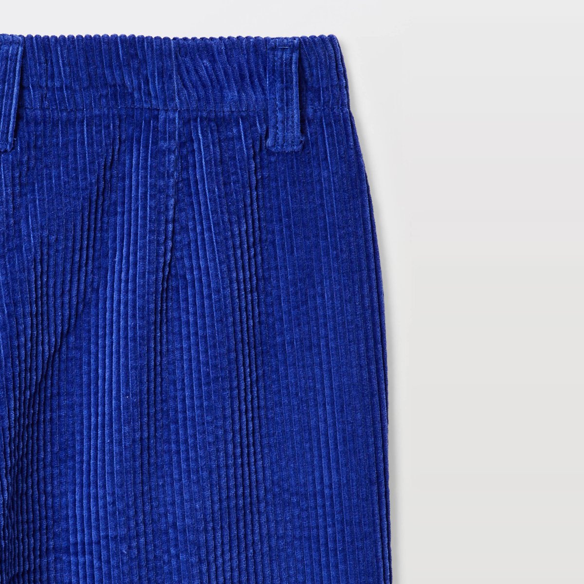 Pantalon large en velours bleu roi, MONOPRIX