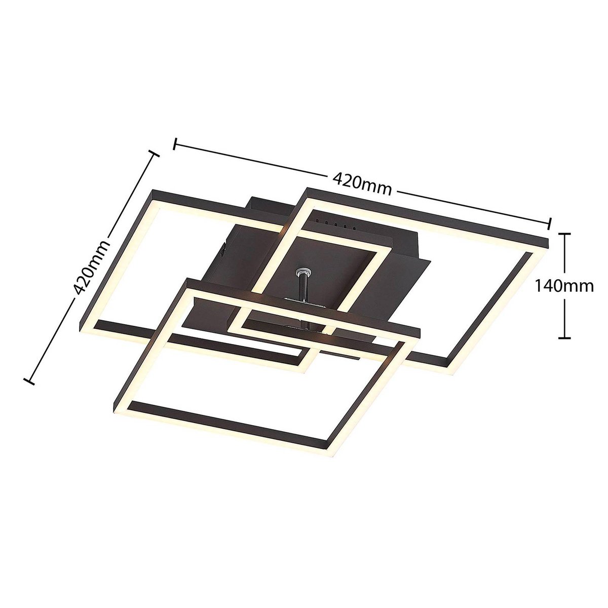 Plafonnier en aluminium moderneLED, Qiana noir satin, LINDBY