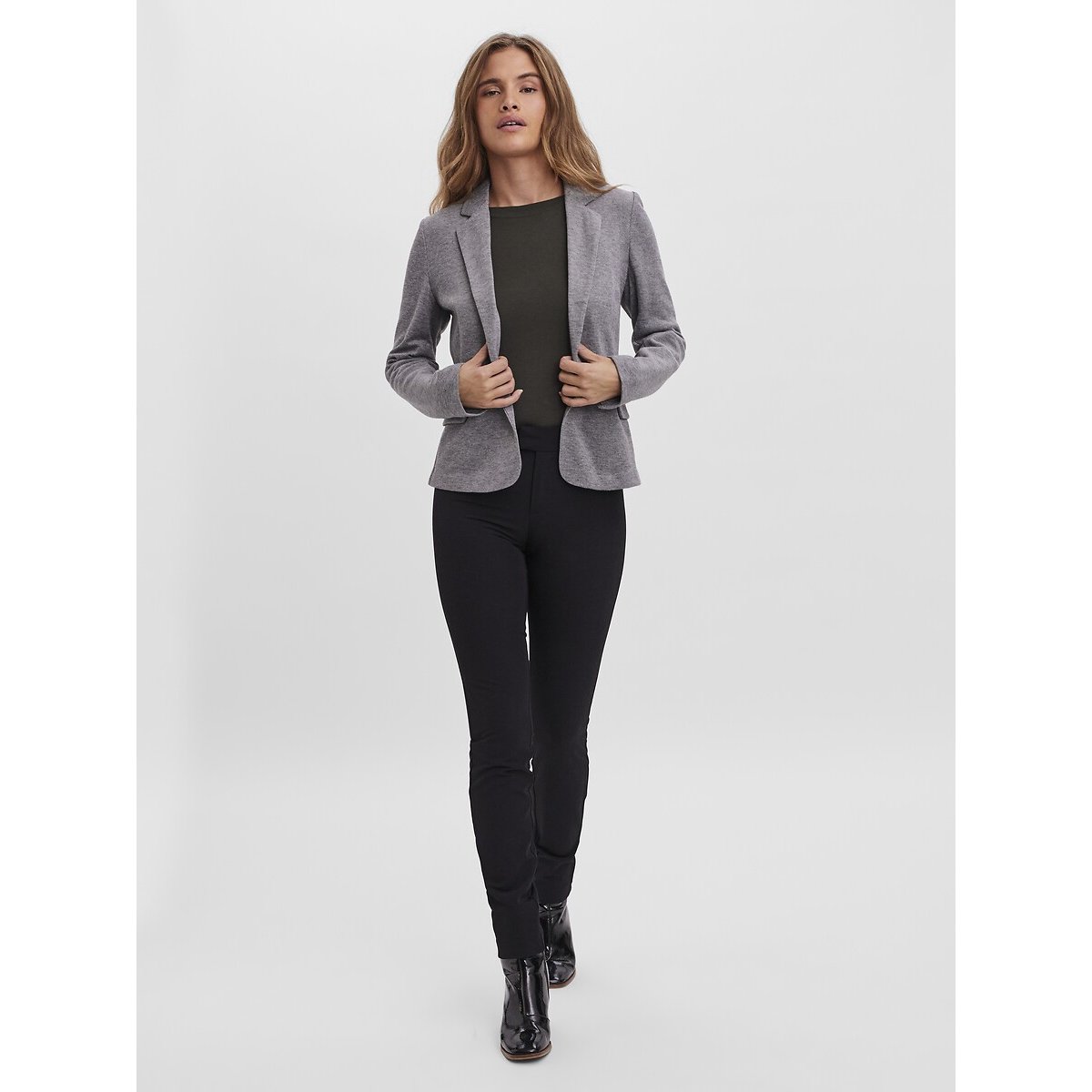 Blazer com corte direito cinzento, VERO MODA