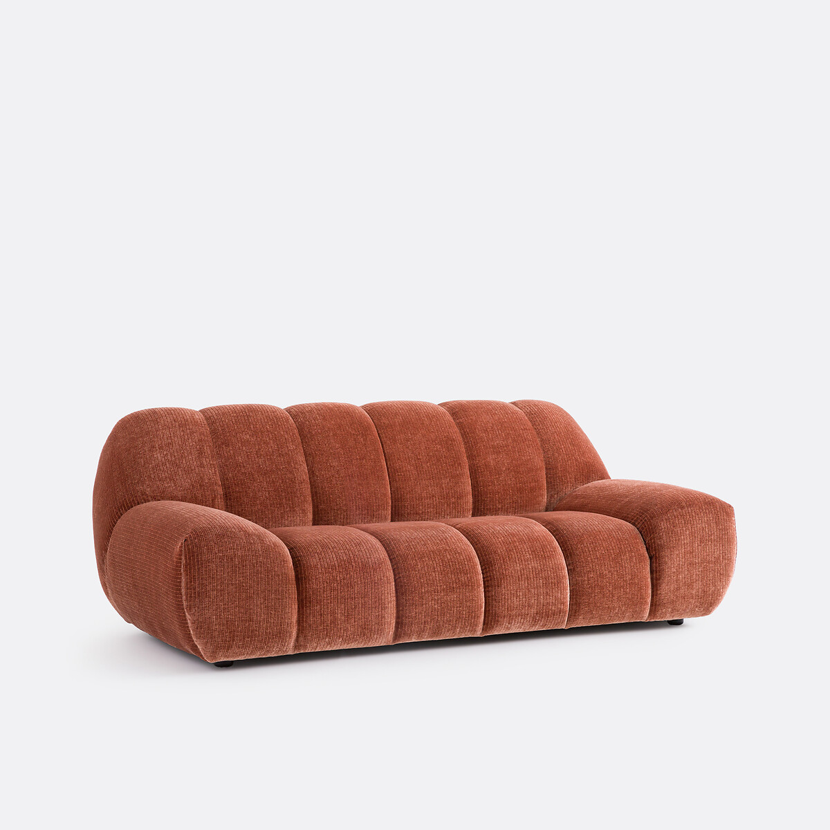 Vintage ribfluwelen bank, 3-zits, Nuria terracotta   , LA REDOUTE INTERIEURS