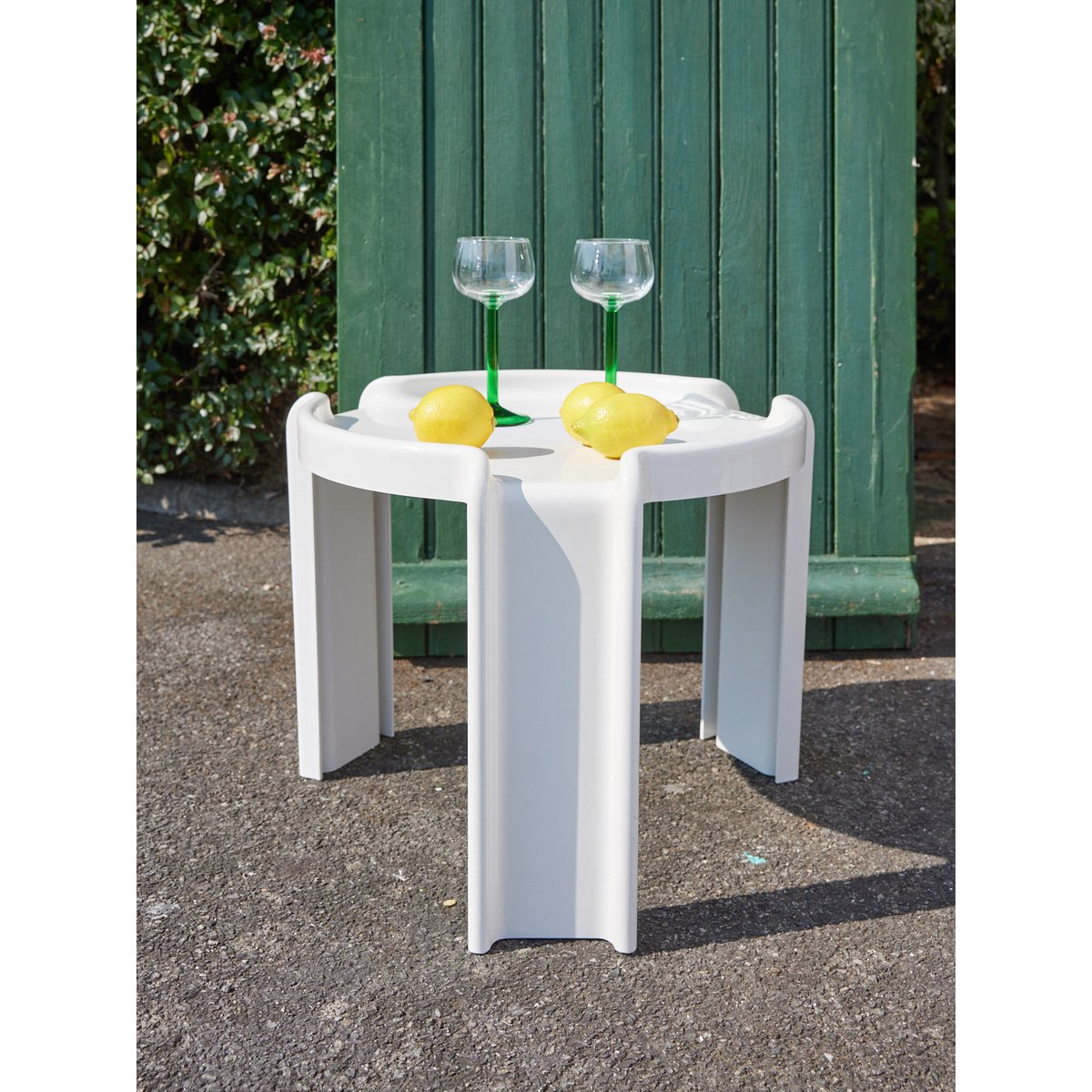 Table basse design blanche Donna N°1088 - Bon état blanc, DEBONGOUT