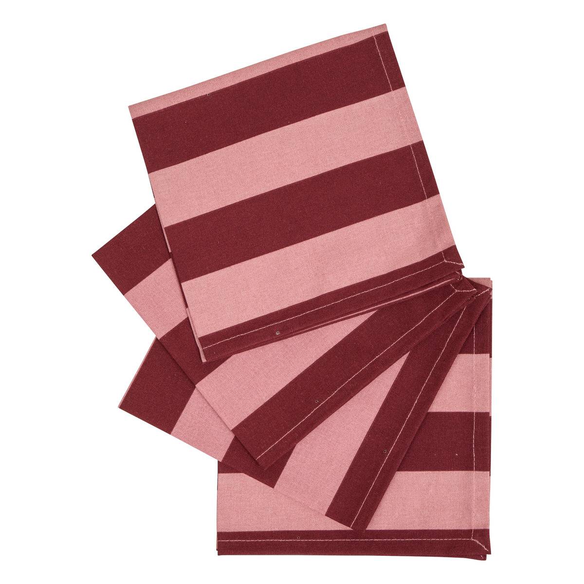 Lot de 4 serviettes de table CHERRY rouge carmin, ATMOSPHERA