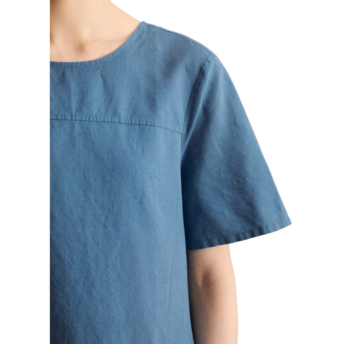 Robe relaxed en mélange de lin et de coton bleu, MARC O’POLO DENIM