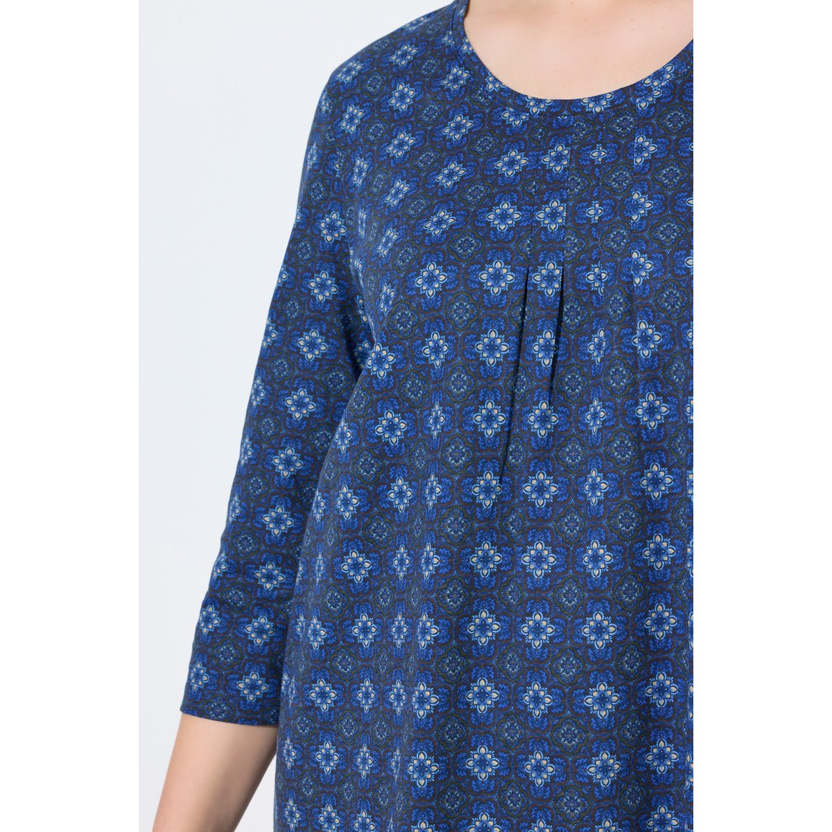 T-shirt avec plis fantaisie bleu encre, ULLA POPKEN