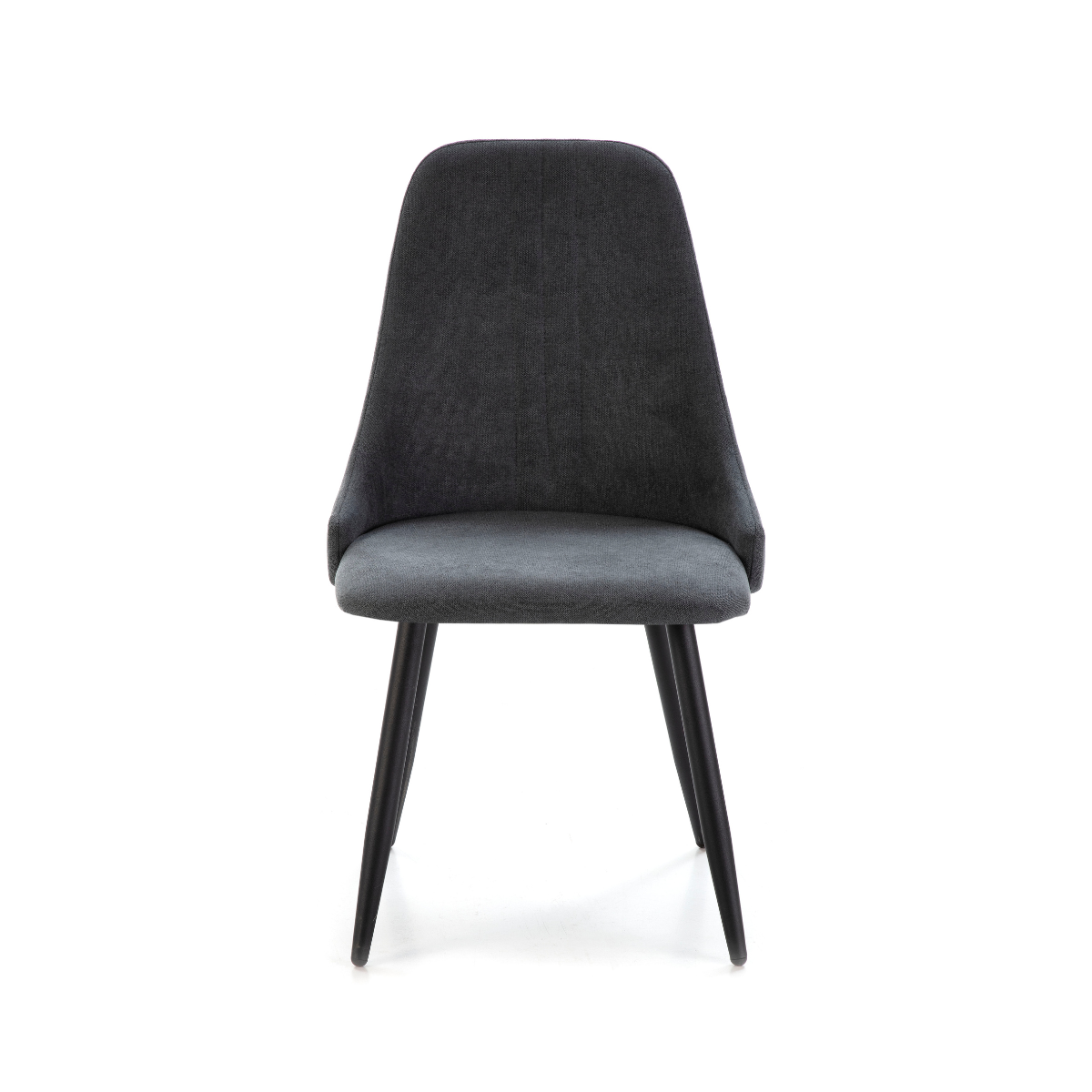 Lot de 4 chaises en tissu avec pieds en métal noir L50 cm MANI gris foncé, CALICOSY