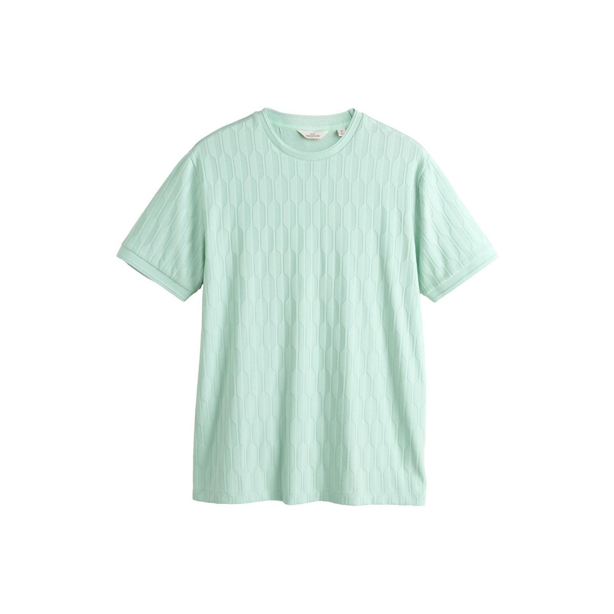 T-shirt texturé en modal de coton signature vert menthe, NEXT