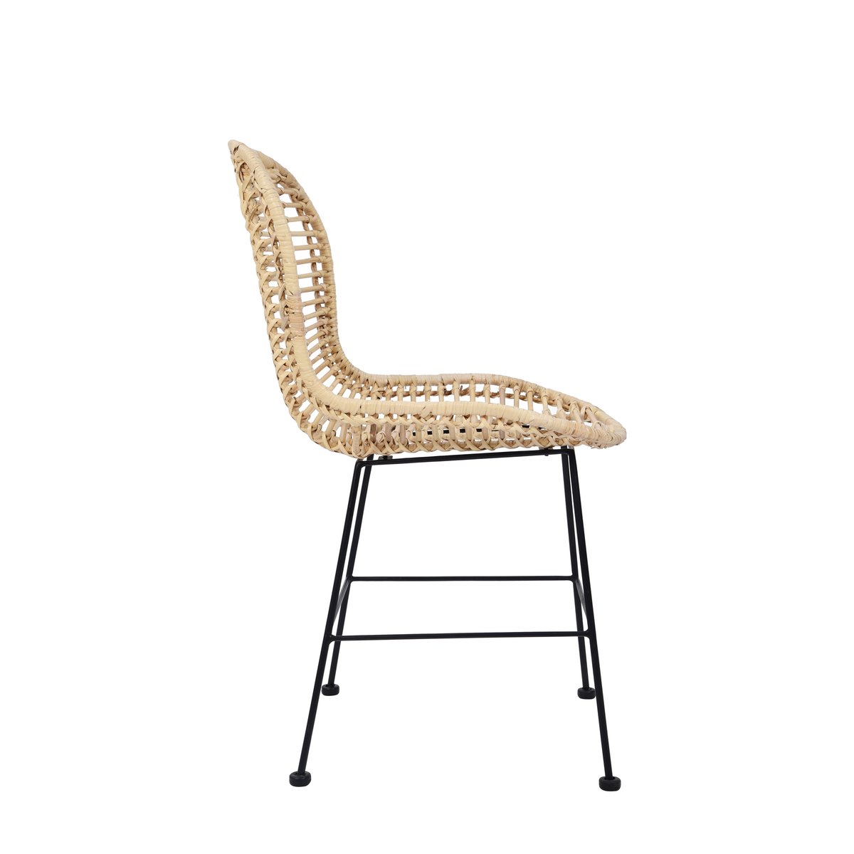 Lot de 2 chaises, métal et rotin, BORONG marron, NORDLYS