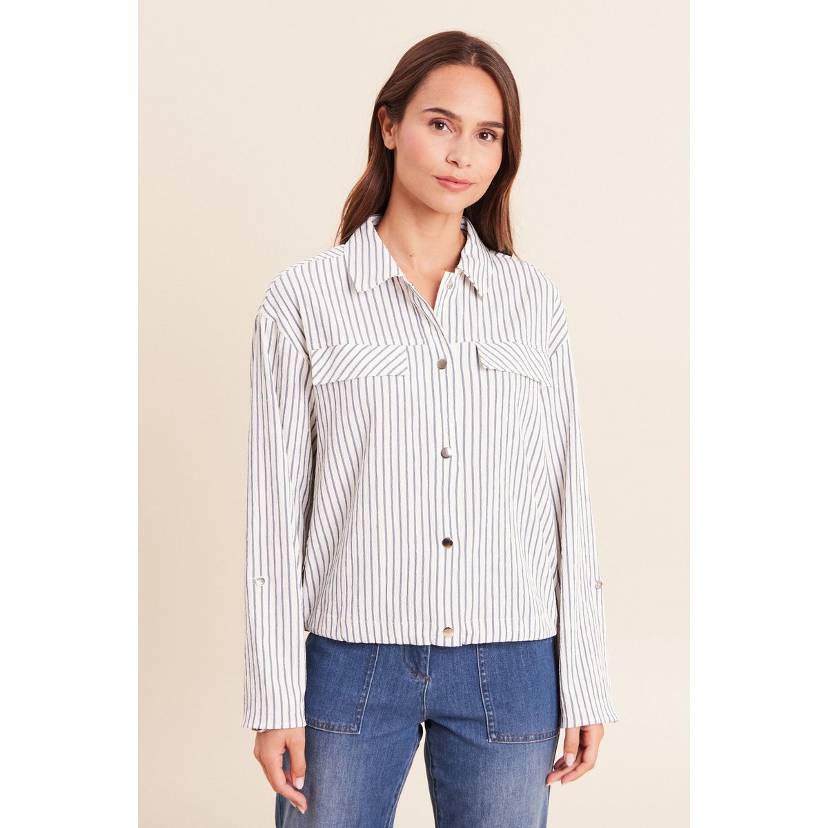 Chemise fluide manches longues bleu, BREAL
