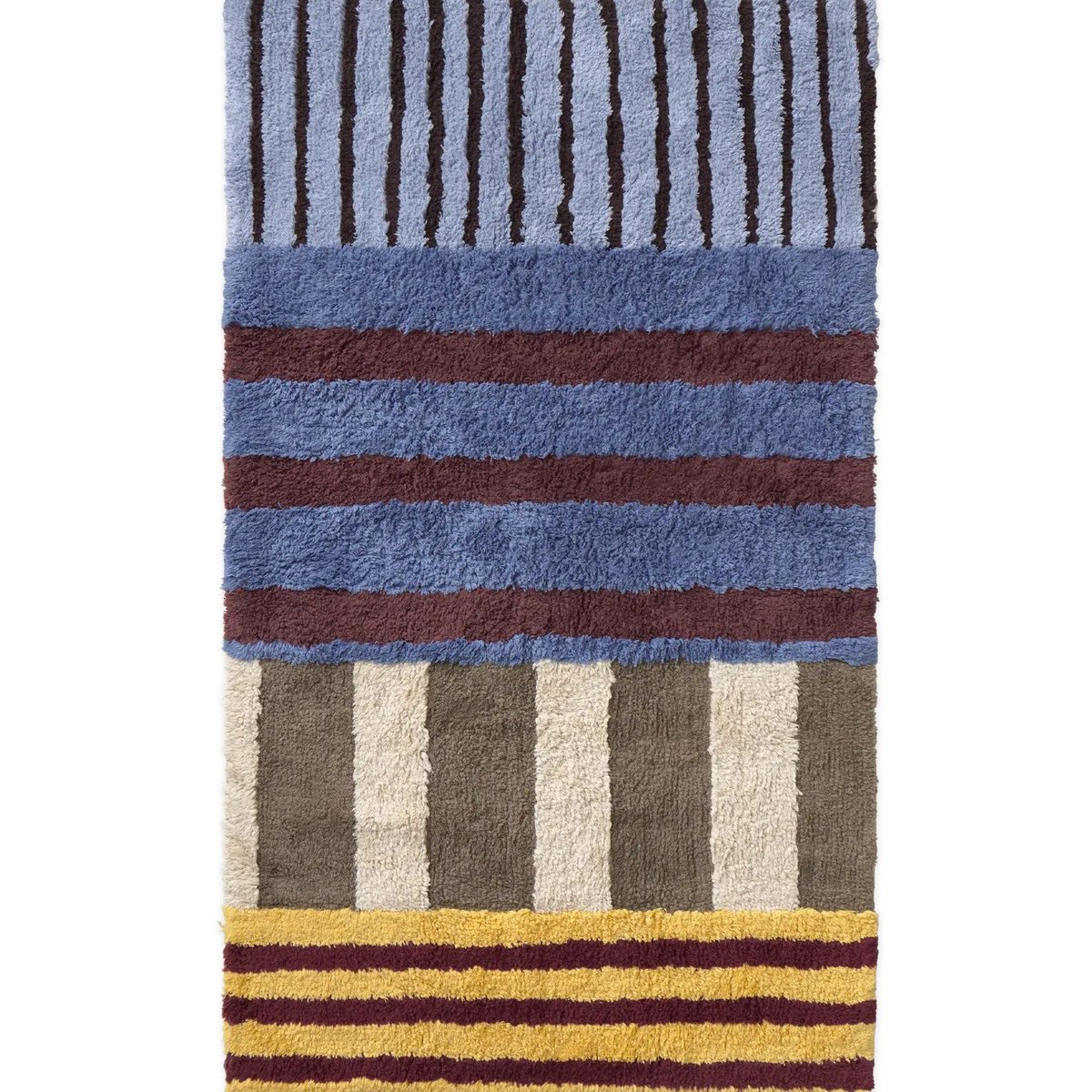 Tapis rectangulaire en coton Indigo Blue COLOR ON naturel, bleu anil, grain de café, bleu jean, marsala, brun terre, bourgogne, miel clair, LORENA CANALS