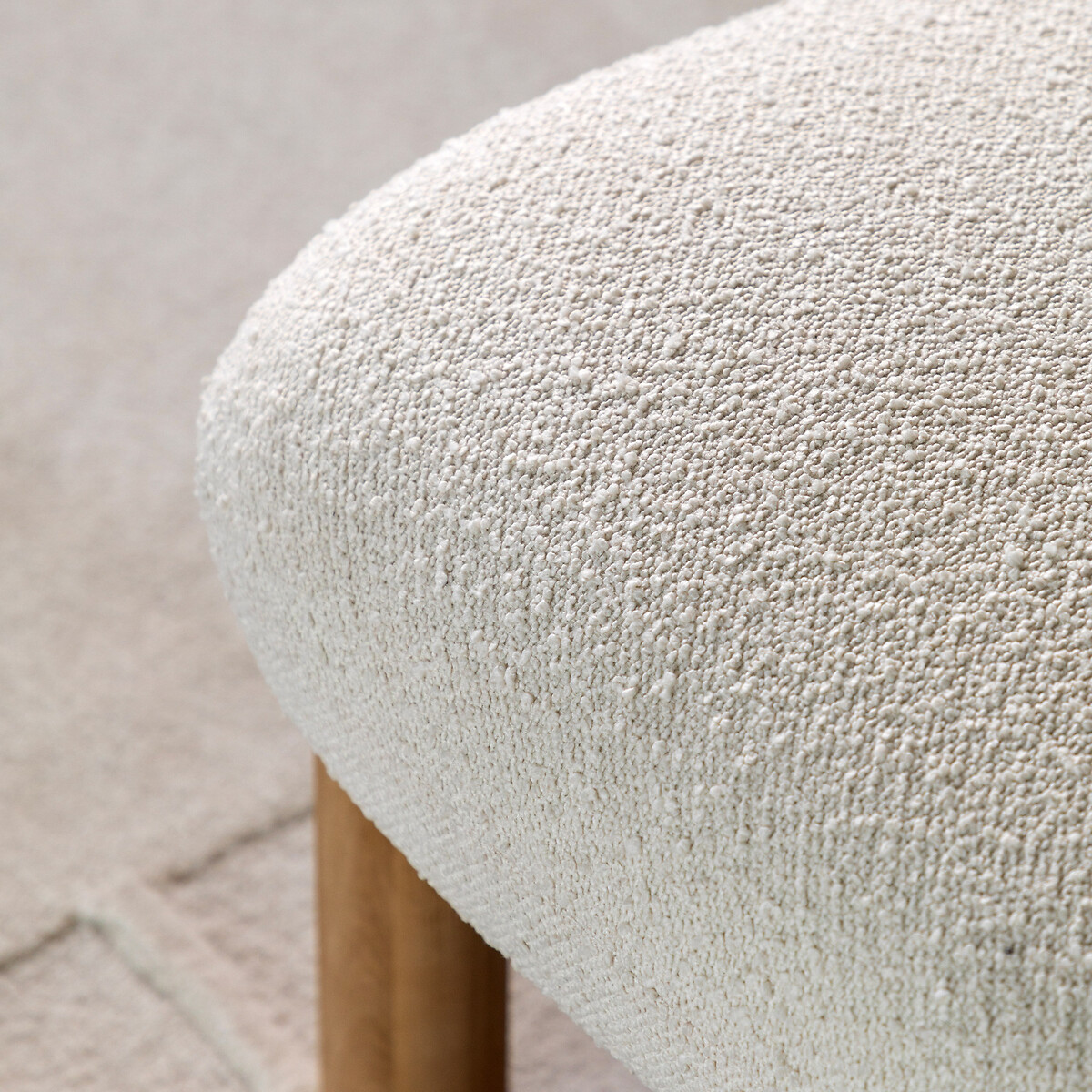 Kellan Boucle Accent Chair with Wood Legs ecru , SO'HOME