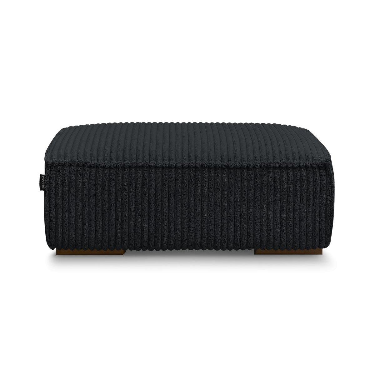 Pouf gros côtelé doux, CHELSEA noir, BOBOCHIC