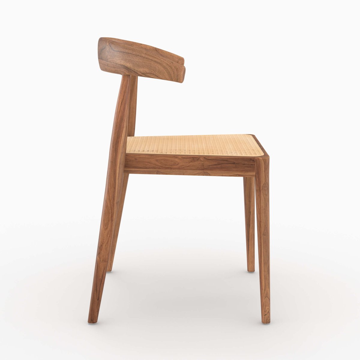 Lot de 2 chaises en bois de teck et cannage en rotin - ALIA marron, MAISON PAVANE