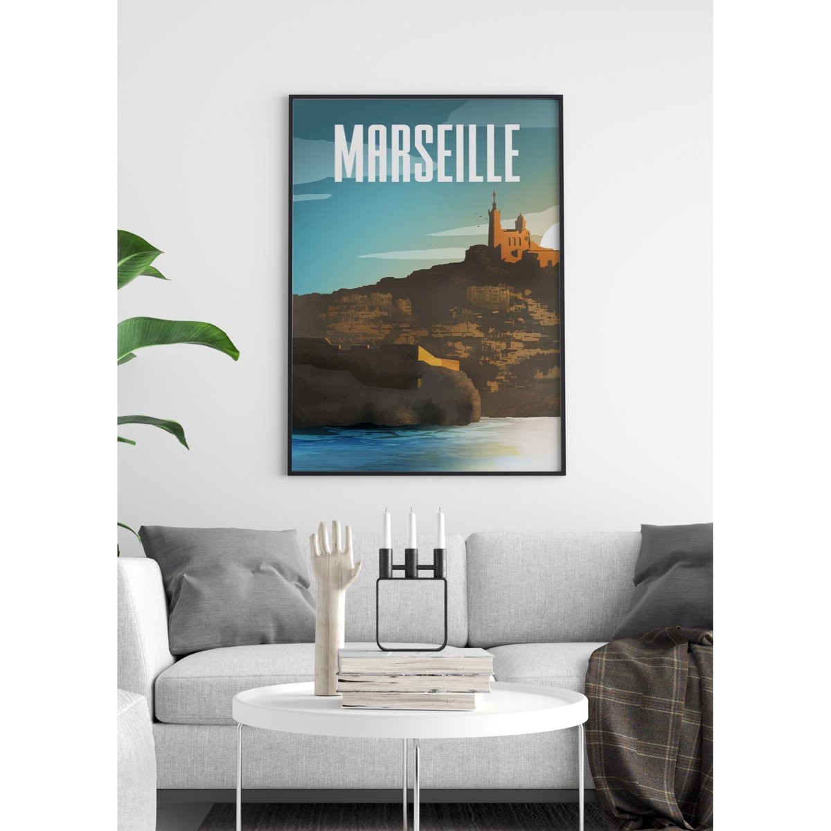 Affiche ville Marseille blanc, L'AFFICHERIE