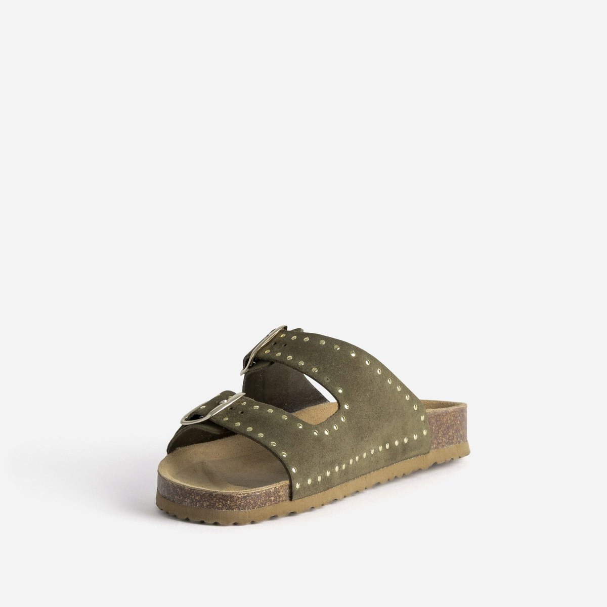 Mule en cuir ATHINE kaki, ERAM