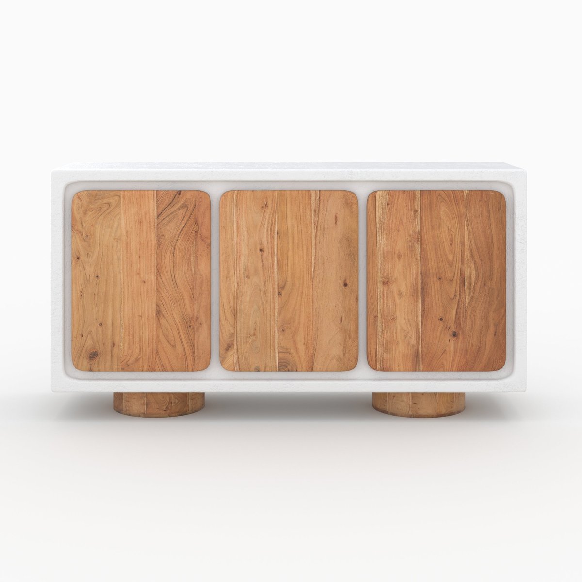 Buffet en béton d'acacia - EDEN blanc cassé, MAISON PAVANE