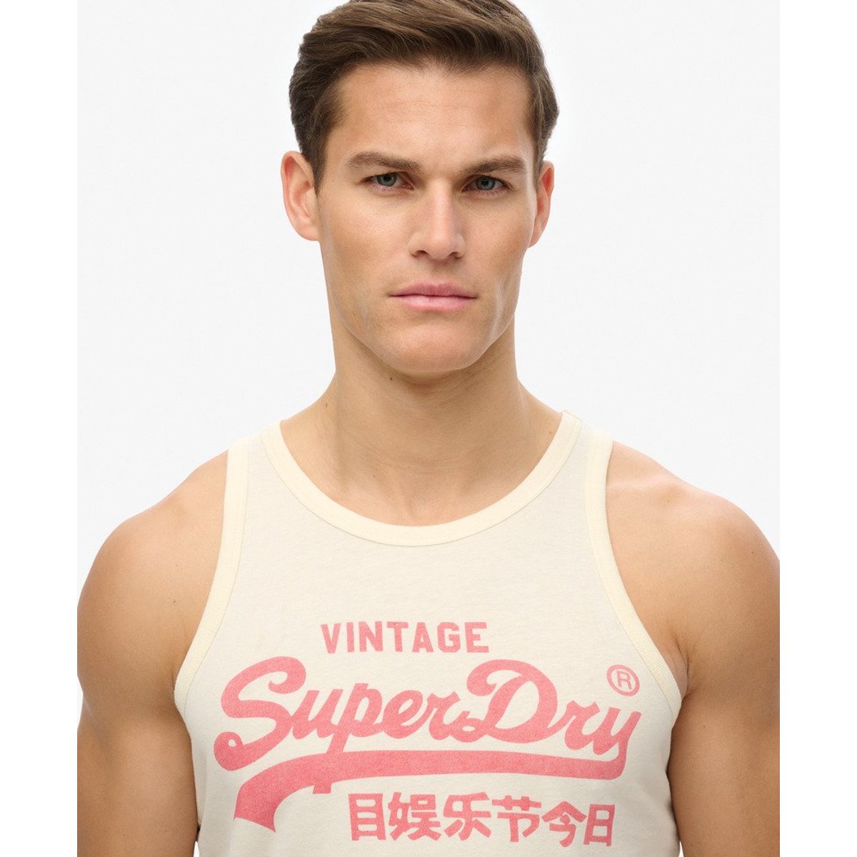 Débardeur Vintage Logo Heritage classique crème, SUPERDRY