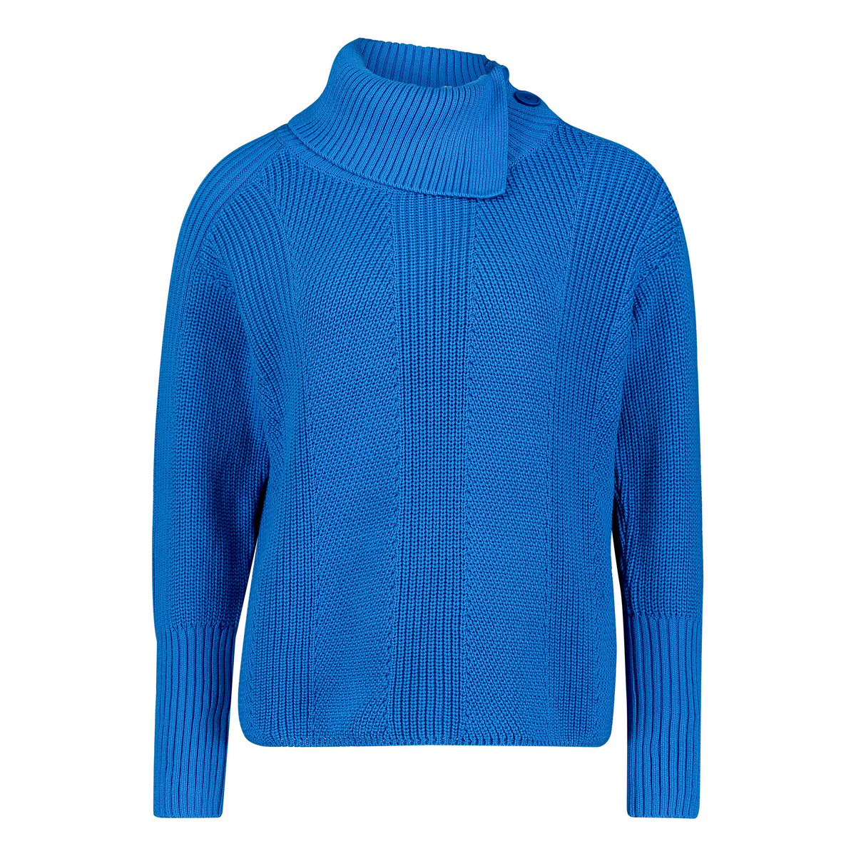 Pull-over en grosse maille à col montant strong blue, BETTY BARCLAY
