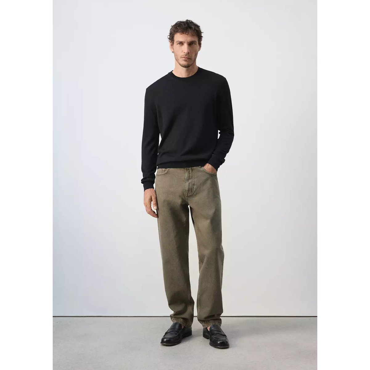 Jean Bob regular-fit kaki, MANGO MAN