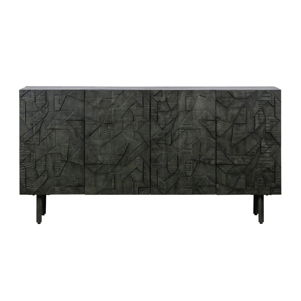 Buffet 4 portes en manguier COUNTER noir, WOOOD