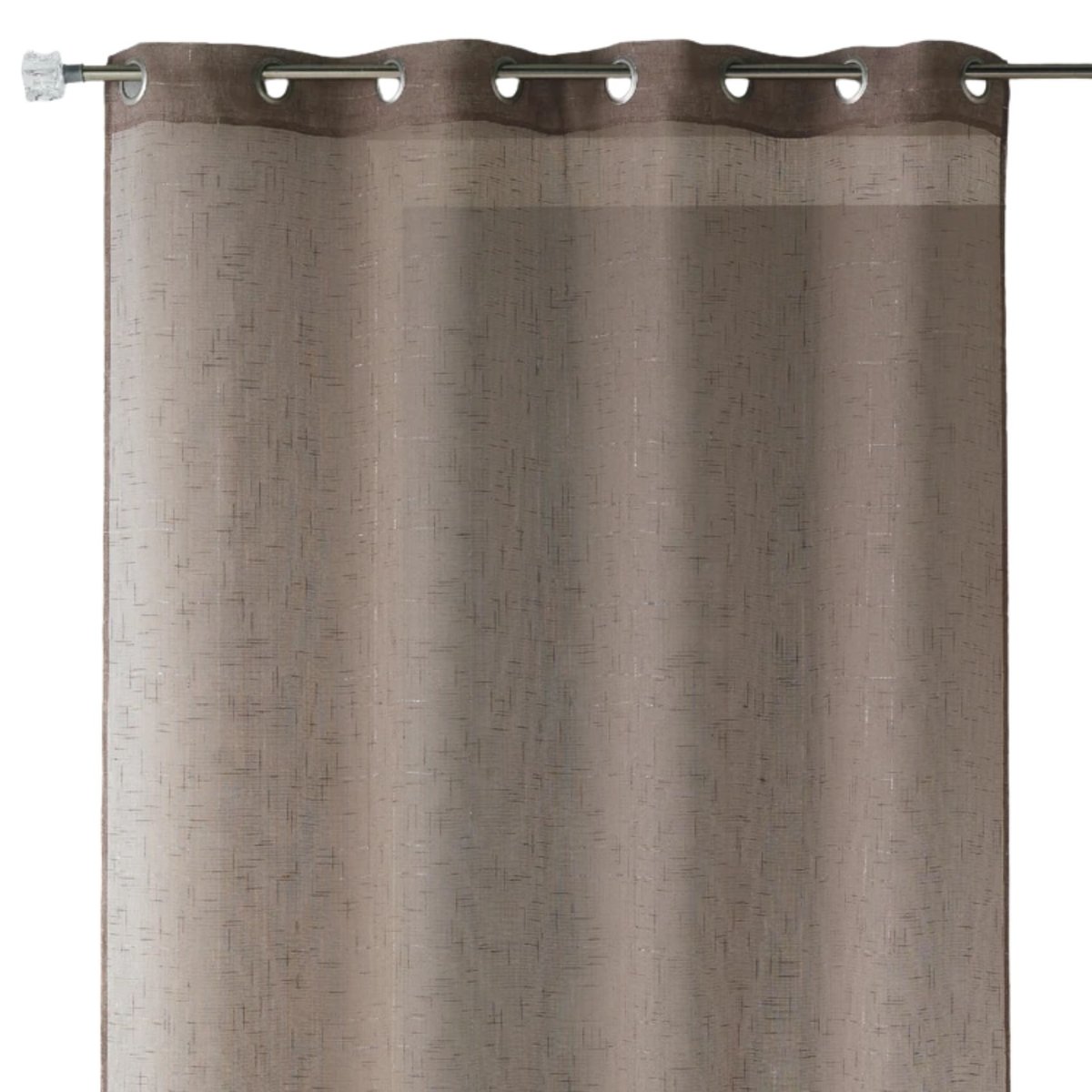 Voilage uni avec fils de fil textile taupe, HOME MAISON