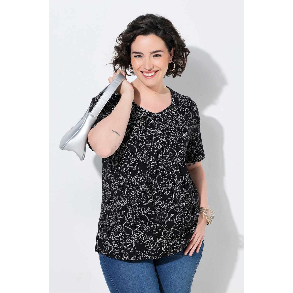 T-shirt à manches courtes noir, ULLA POPKEN