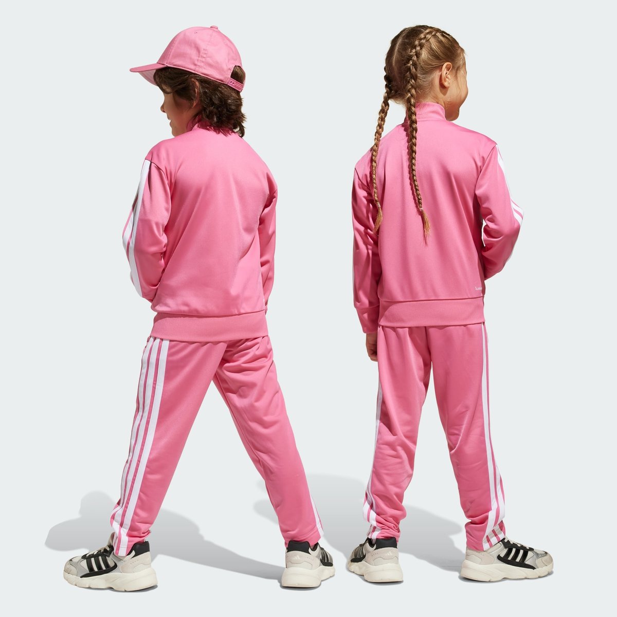 Survêtement Maille 3 Bandes Seasonal Essentials Tiberio Enfants Survêtement Maille 3 Bandes Seasonal Essentials Tiberio Enfants pink fusion / white / clear pink, ADIDAS SPORTSWEAR