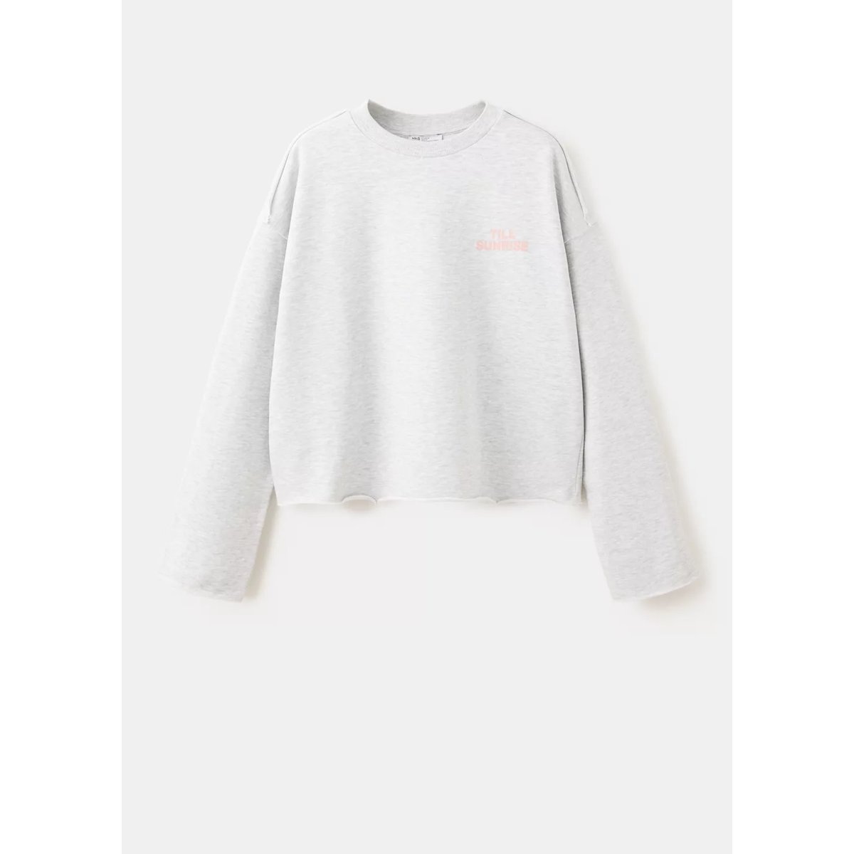 Sweat inscription imprimée gris chiné clair, MANGO TEEN