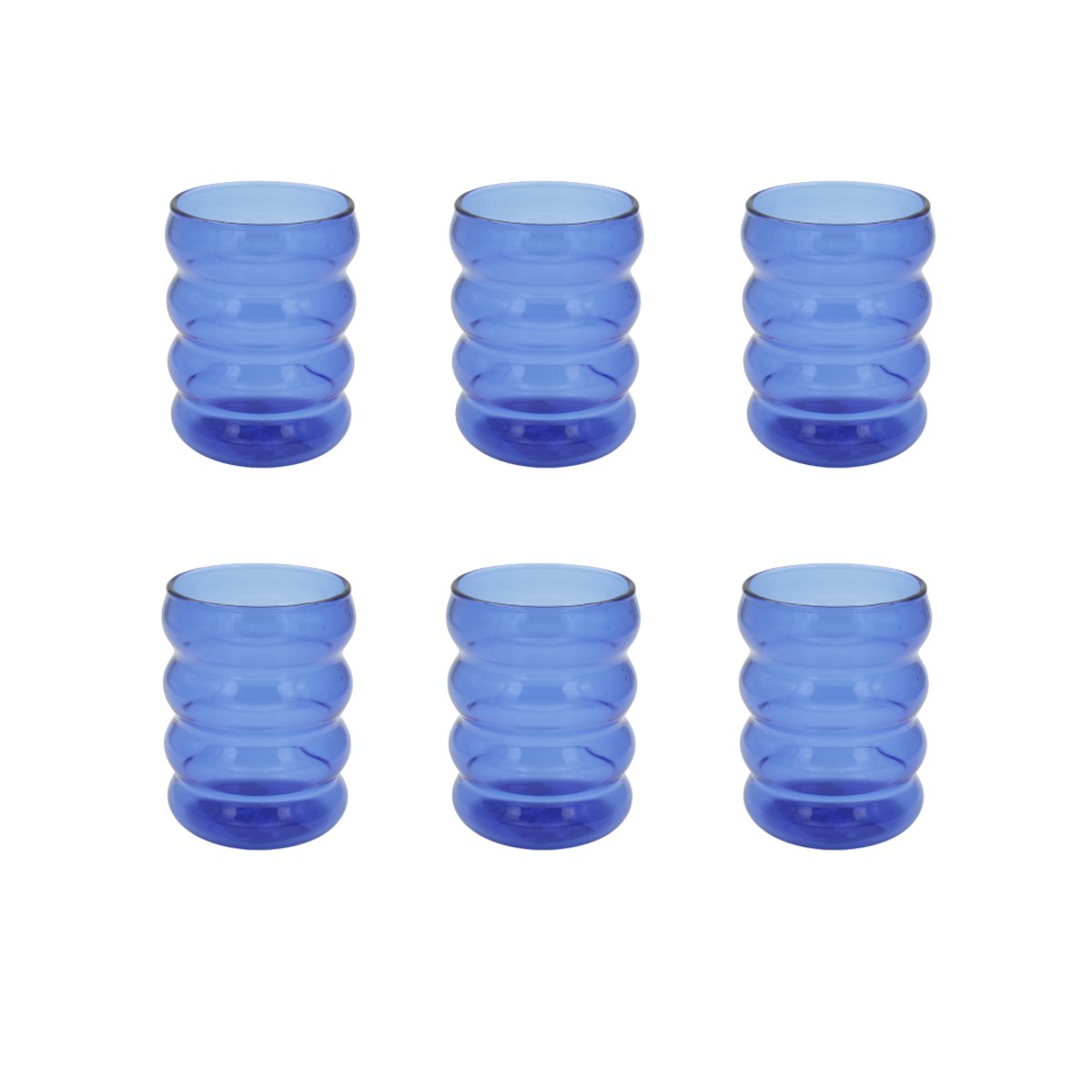 Lot de 6 verres, SANTORIN bleu, ARTIME