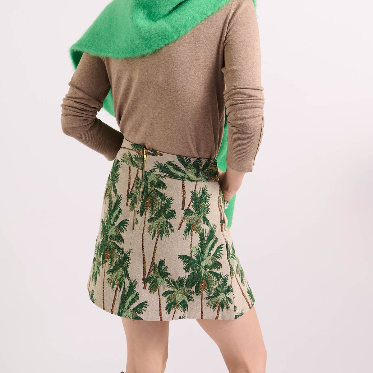 Jupe courte à motifs LONI vert, WILD