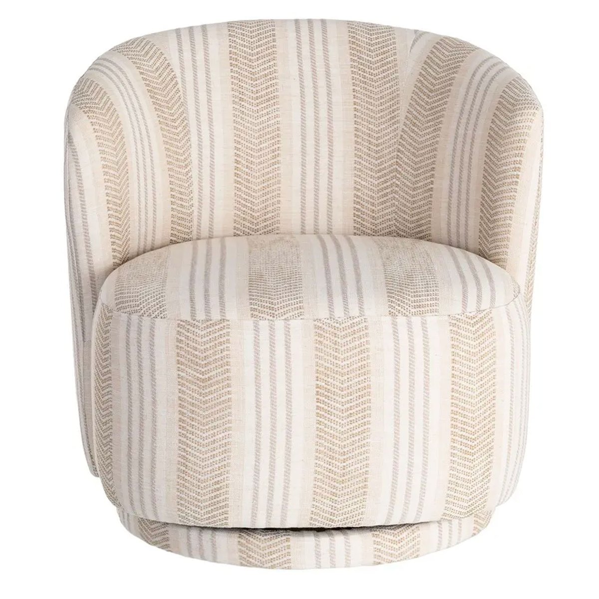 Fauteuil design pivotant en tissu tweed beige 75x74x65cm beige, WADIGA