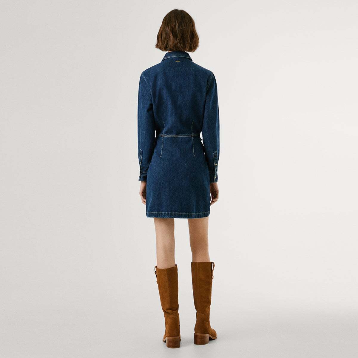 Robe Courte Coupe Regular En Denim 10.5 oz admiral blue rigid den, PEPE JEANS