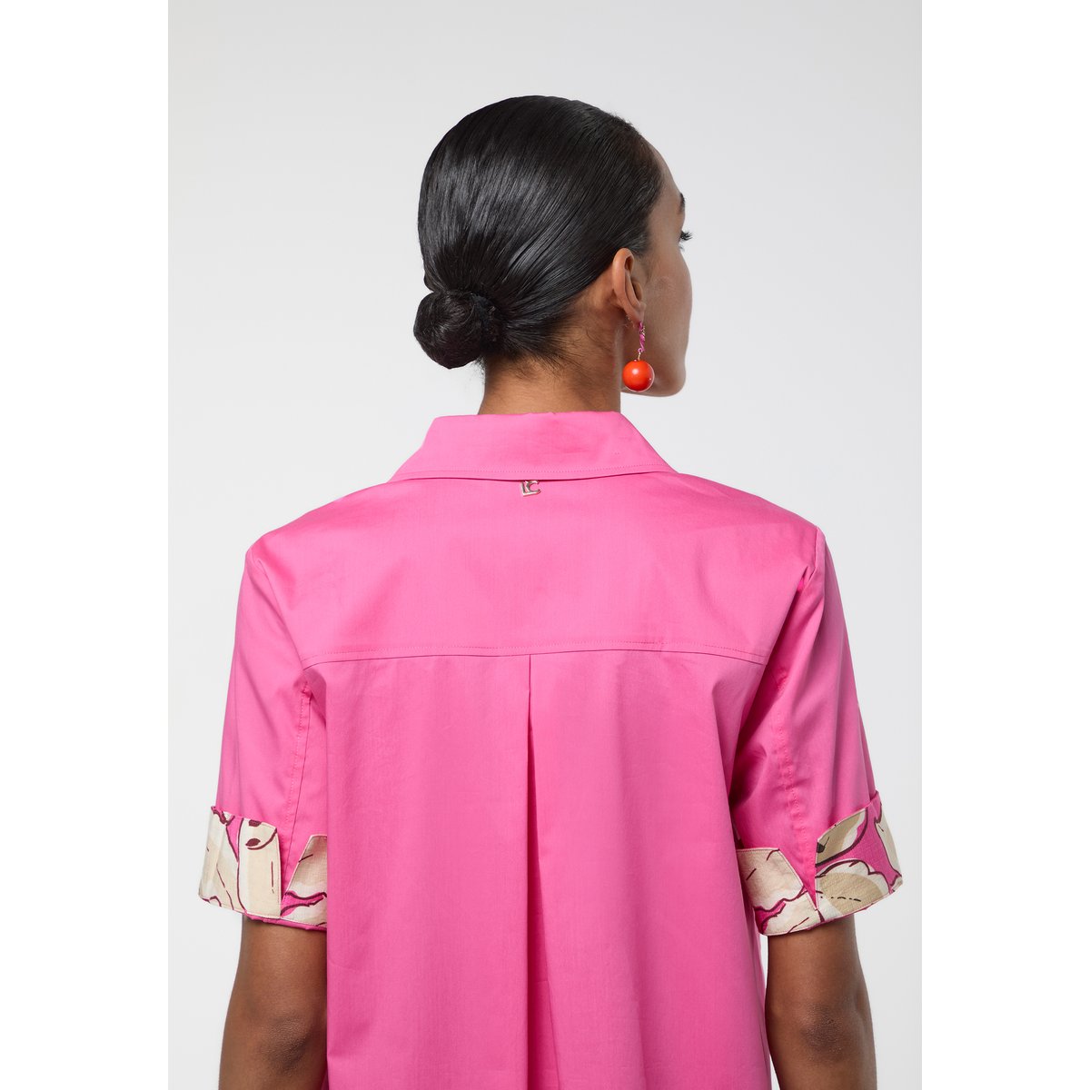 Robe chemise courte à boutons fuschia, LOLA CASADEMUNT