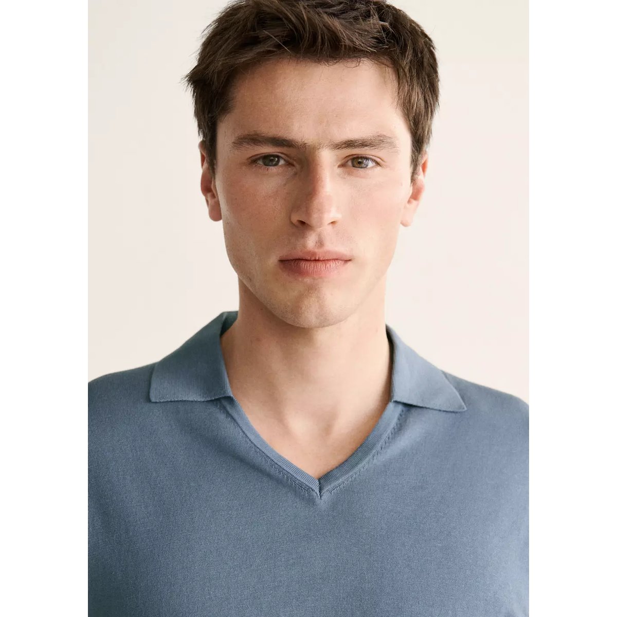 Polo maille fine coton bleu porcelaine, MANGO MAN