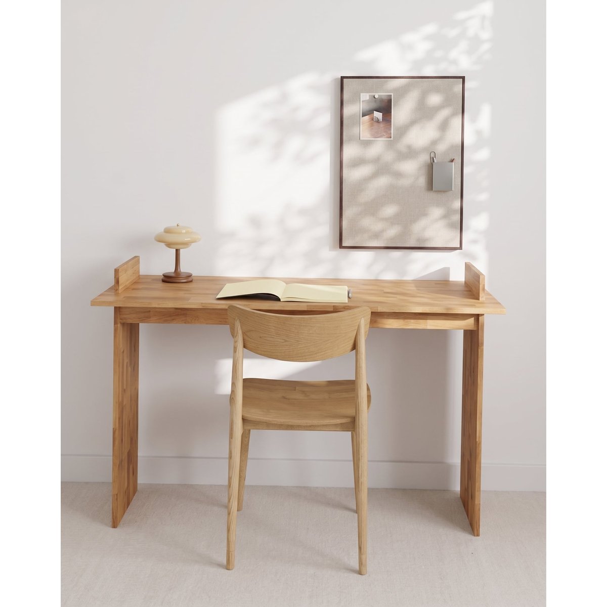 Bureau en bois d'aulne naturel naturel, HANNUN