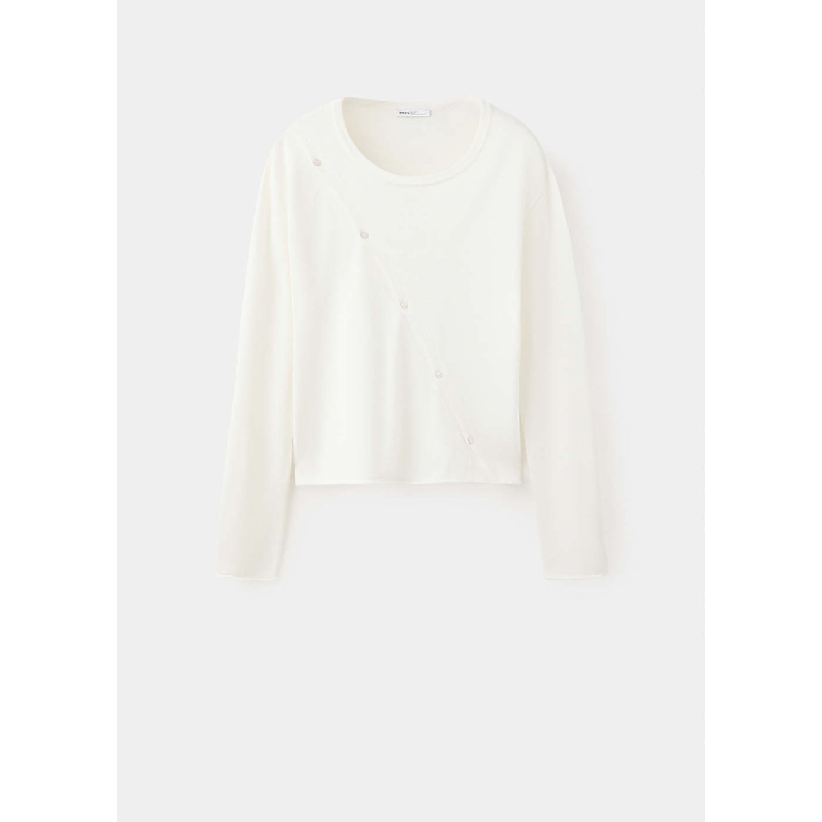 Cardigan en maille avec détail d’ouverture blanc, MANGO TEEN