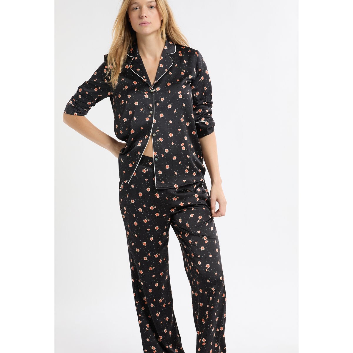 Pantalon de pyjama à motifs fleurs en satin MEDRA multicolore, ETAM