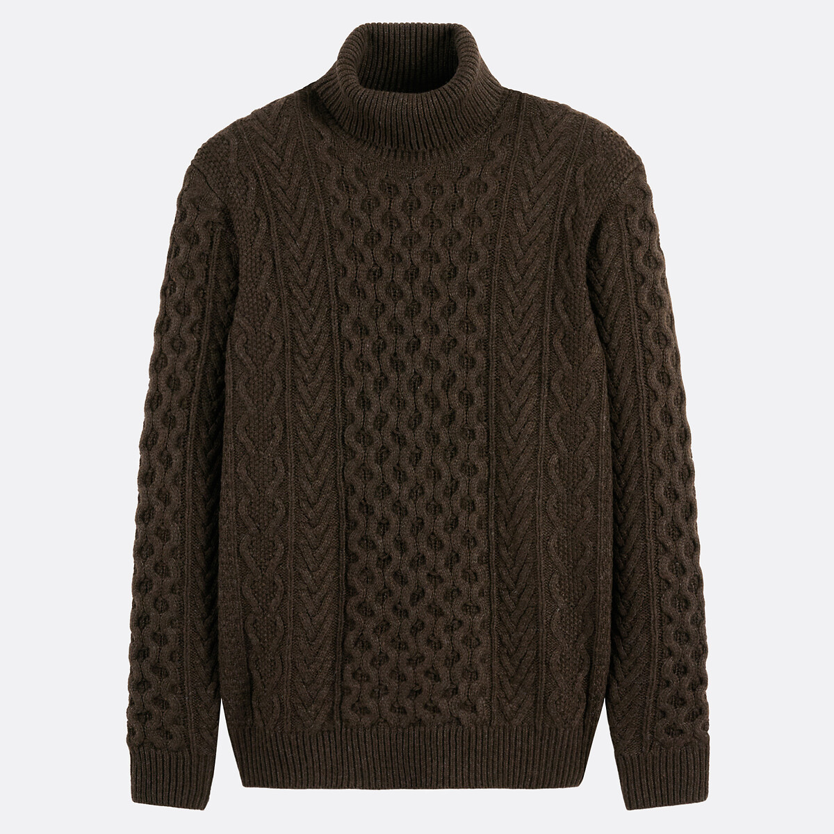 Pull col roulé maille torsadée, Signature GAUTHIER marron, LA REDOUTE COLLECTIONS