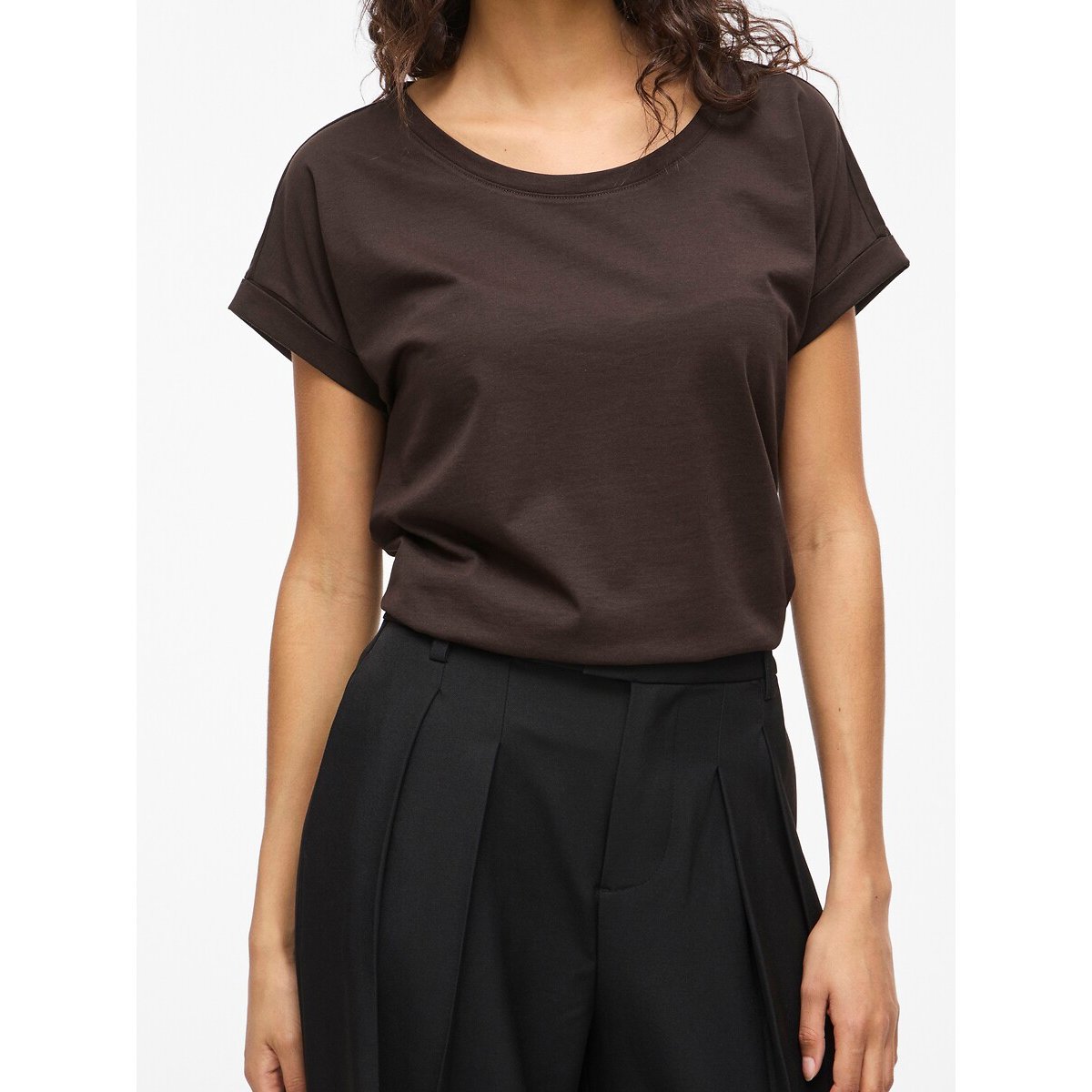 Camiseta de punto chocolate, VILA