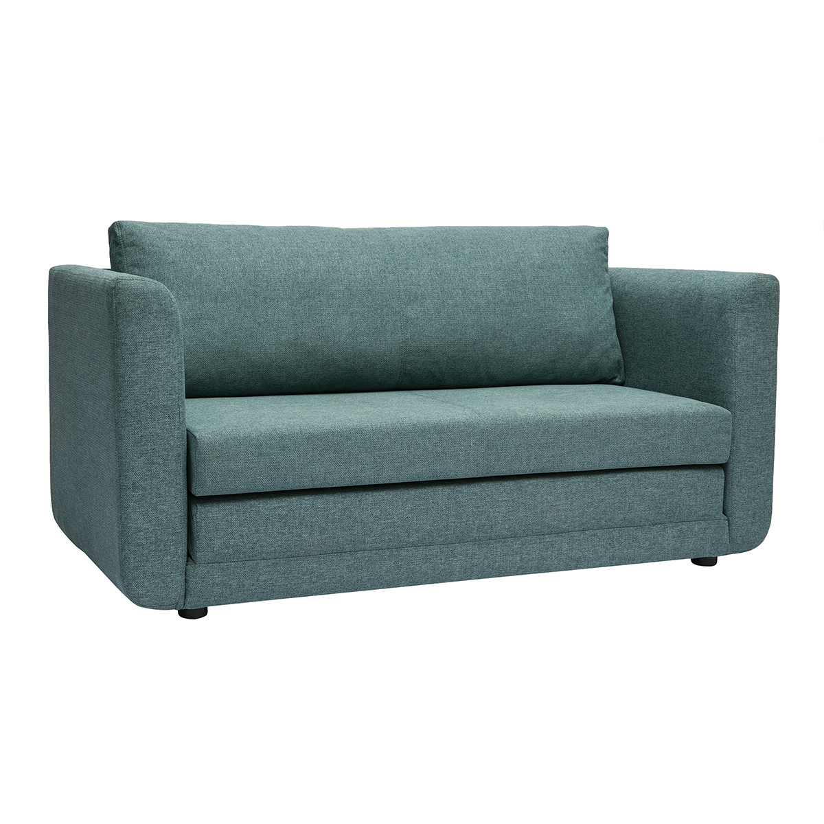 Canapé convertible 2 places en tissu vert de gris LEON bleu grisé, MILIBOO
