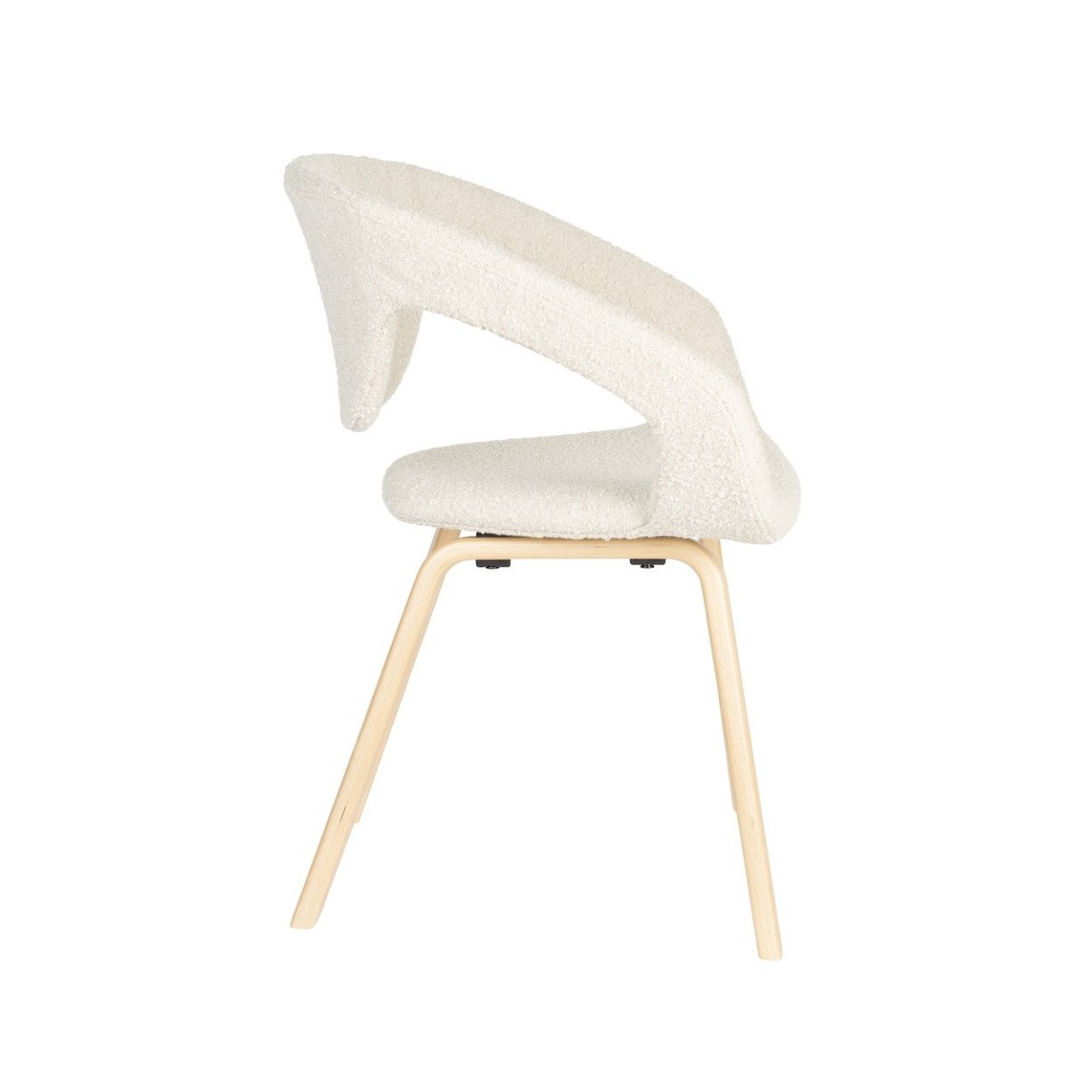 Lot de 2 chaises en tissu bouclé - FLEXBACK blanc, ZUIVER