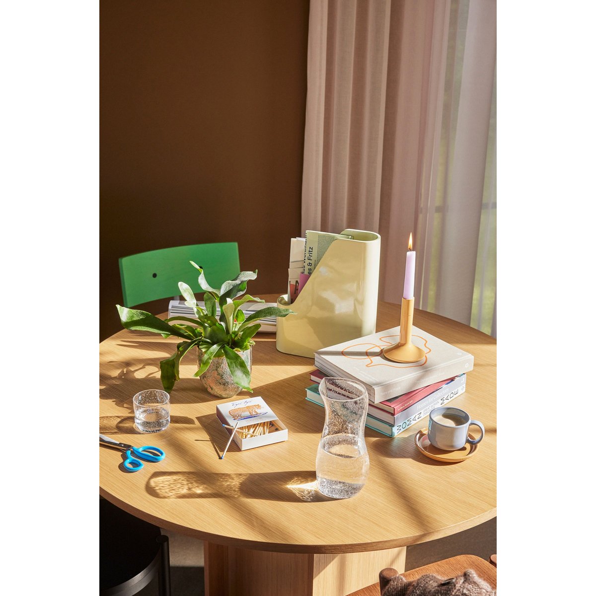 Porte-bougie en fer KINDRED orange, HUBSCH