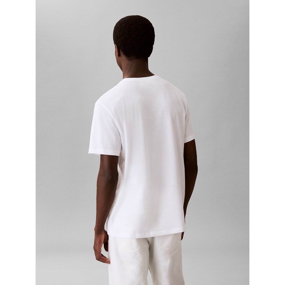 T-shirt col rond manches courtes blanc, CALVIN KLEIN