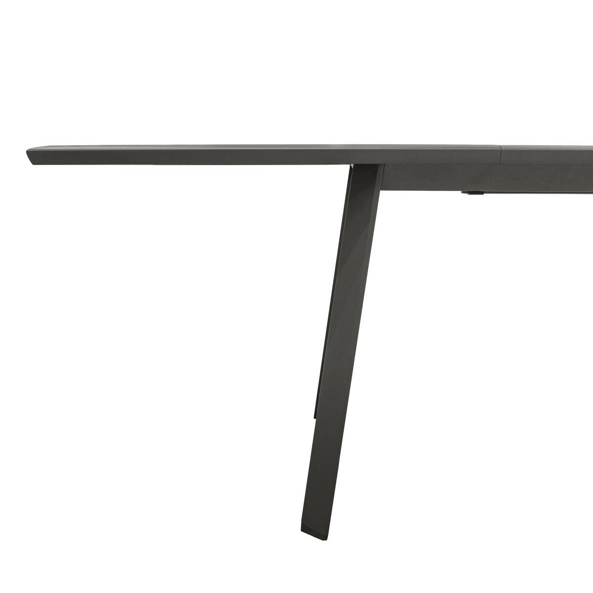 Table de jardin extensible 12 places en aluminium effet bois PAVANE gris graphite, HESPERIDE